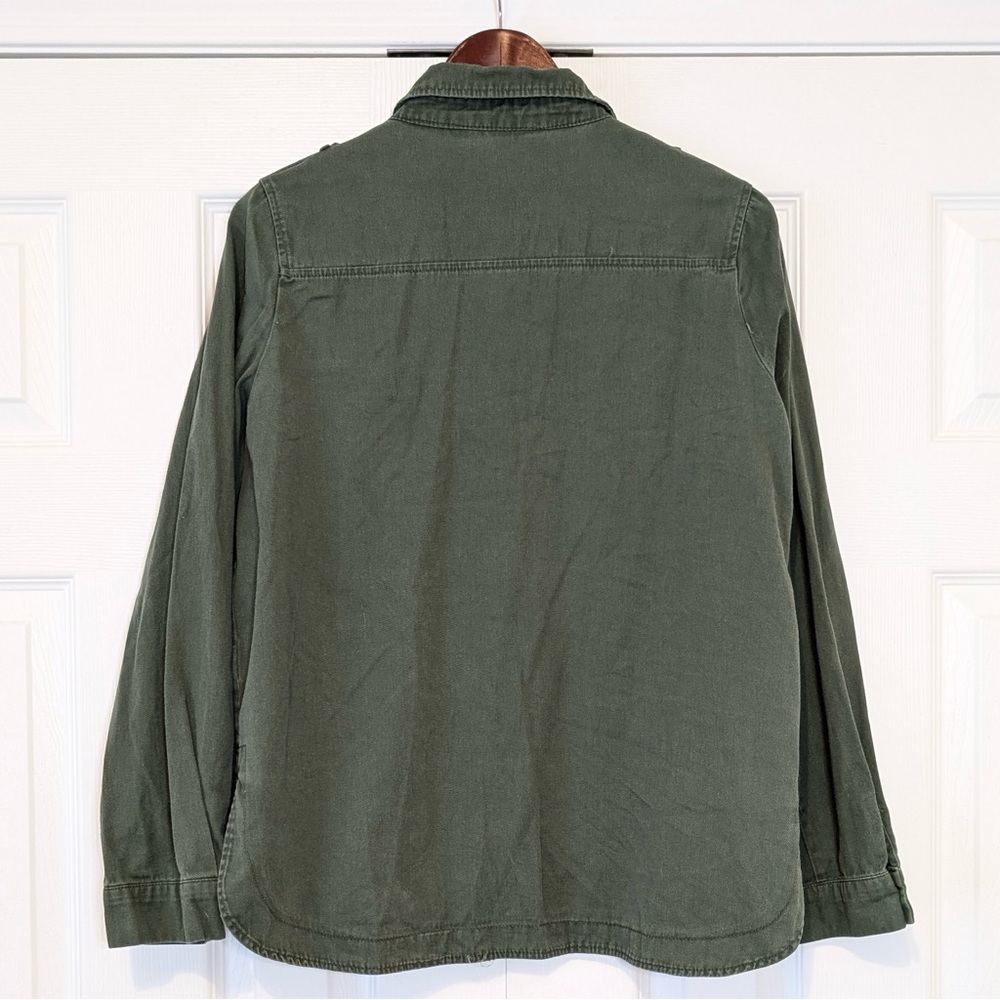 100% Cotton Vintage Y2K Bluenotes Size Large Army Button Down Shirt w Gold Metal - Picture 2 of 15